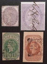 Gran Bretagna United Kingdom 4 marche fiscali halfpenny onepenny Regina Victoria