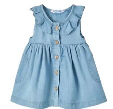  Abito Mayoral estivo bambina blu denim taglia 12-18 mesi