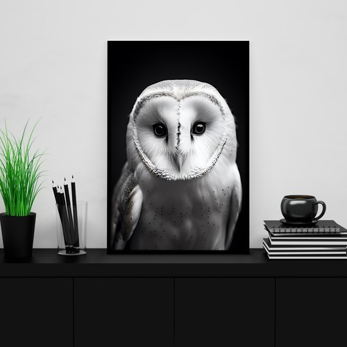 Quadro animale gufo - il, bianco