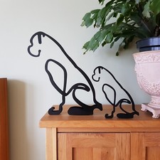 Statua grande cane boxer nero