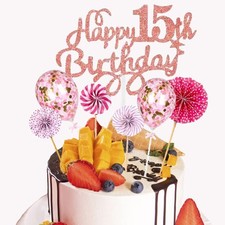 Decorazioni Torte Oro Rosa Decorazioni Torta Compleanno per 15° Ragazze 15° H