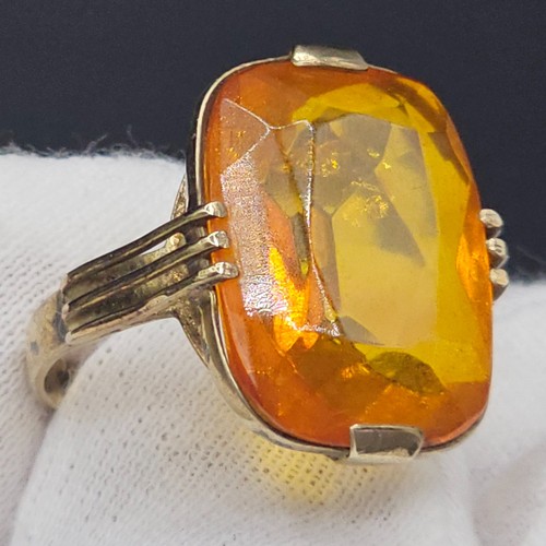 Anello ambra stile art deco