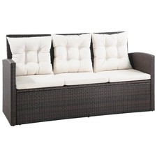 vidaXL Set Divani da Giardino 5 pz con Cuscini in Polyrattan Marrone