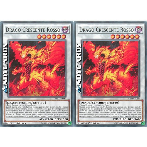 Drago crescente rosso - crescente, 2x