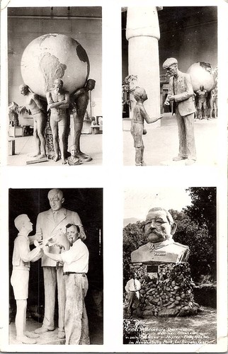 Cartolina rppc sculture - rppc, di