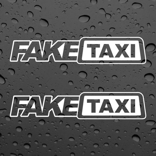 Fake taxi stickers vinyl - fake, x2