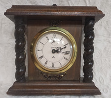 OROLOGIO PETER da tavolo SVEGLIA IN LEGNO Vintage anni 60 Funzionante a carica