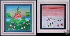 Arte Naif paesaggio inverno