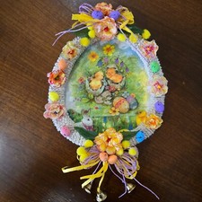 DECORAZIONE UOVO PASQUA DECOUPAGE FATTO A MANO 22X28 CM