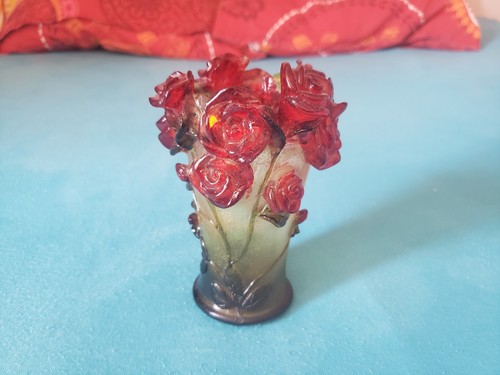 Vase art déco rose passion - art,