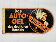 Targa in latta Spidolin Auto-Oel - 95x47cm - originale 1930 circa - no targa smaltata