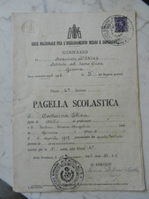 GENOVA PAGELLA SCOLASTICA 1941/42 ISTITUTO SACRO CUORE ASSOCIATO ENIMS