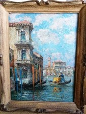 Bonini Antonio. Scorcio veneziano, olio su tela, primi '900