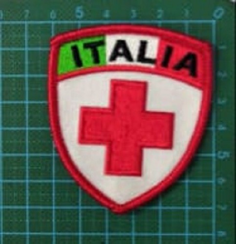 Patch scudetto croce - scudetto, rossa