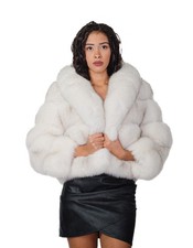 White Optical Fox Jacket 46