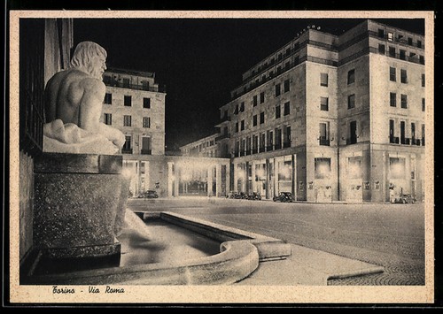 Cartolina torino via roma - cartolina,