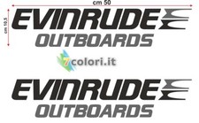 2 adesivi in vinile per imbarcazione nautica fuoribordo EVINRUDE OUTBOARDS