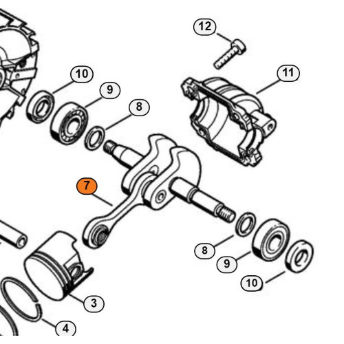 Stihl albero motore gomito - albero,