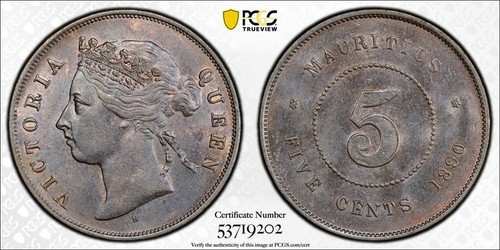 1890 mauritius centesimi - 5,
