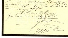 1927 PADOVA Agostino Primo MIOZZO architetto - Biglietto da visita autografo