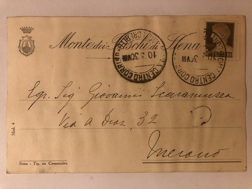 Cartolina pubblicitaria banca - cartolina,