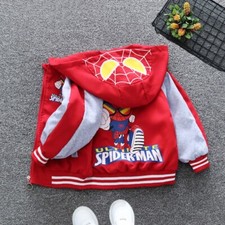 Giacca bambini primavera Spiderman cappuccio giubbino bimbi 0-6 anni