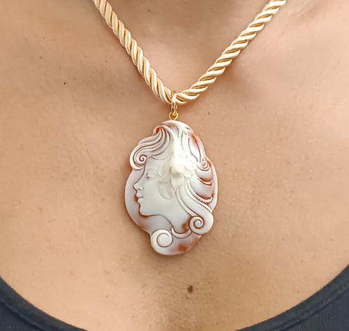Collana donna cammeo pendente