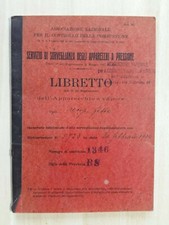 LIBRETTO DI CONTROLLO DI ALAMBICCO DITTA FRATELLI BARBI BRESCIA 1934