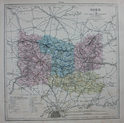 Oise beauvais francia carta - oise,, beauvais,