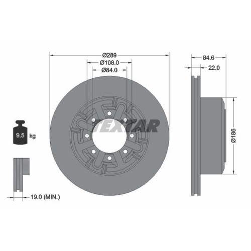 Textar disco freno - disco,