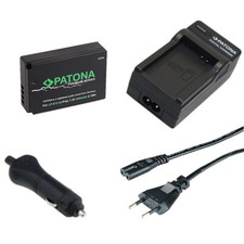 Batteria Patona Premium + caricabatteria casa/auto per Canon EOS 100D,M