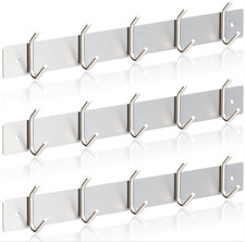 Appendiabiti Da Parete Mh028S-5X3 in Acciaio Inox, Attaccapanni Da Muro Design M