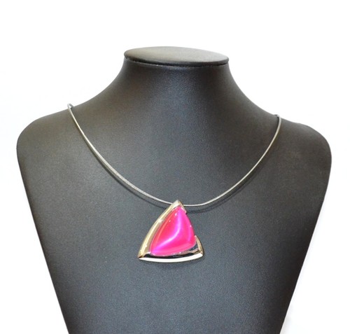 Necklace cats eye pink - necklace,