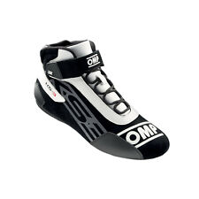STIVALETTI SCARPE KART NERO BIANCO PELLE SCAMOSCIATA OMP RACING IC/826 KS-3 