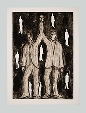 Roberto BARNI - "Vincitore e vinto", 1990 - Acquaforte ed acquatinta, 76 x 56 cm