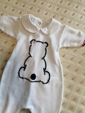 Body Pagliaccetto Bianco Ricamo Neonato Estivo Puro Cotone Marca Baby Baby 