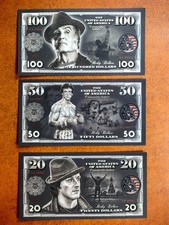 USA 20/50/100 $ Rocky Balboa * Capodanno Stallone * 2021 SET UNC