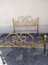 LETTO OTTONE DISEGNO A RICCIOLI OTTOCENTESCO - MATRIMONIALE  - 1960 EMILIA