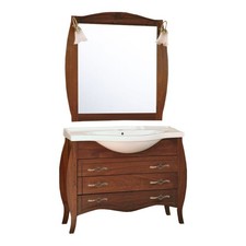 Mobile Bagno 105 cm da terra Composizione con Lavabo Specchio e Applique