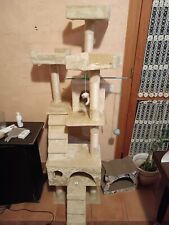 Tira graffi gatto torre alta bianca gioco felino 1.80 metri legno sisal naturale
