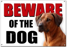 Rhodesian Ridgeback Beware Of The Dog Métal Signe (A4 Taille) Sécurité, Garde