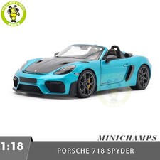 Modellino auto 1/18 Minichamps Porsche 718 Sypder RS Ipanema blu pressofuso