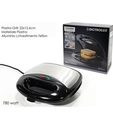 TOSTIERA ELETTRICA ROSTY GRIGLIA PIASTRA 750W PER PANINI TOAST SANDWICH CASA BAR