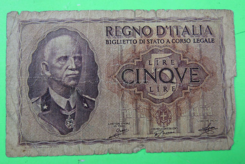 Italy lire 1940 - 5, /