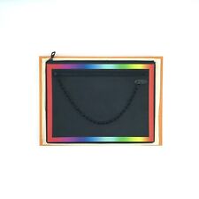 Louis Vuitton Virgil Abloh Pochette A4 Clutch Bag Taiga Black/Rainbow M30347