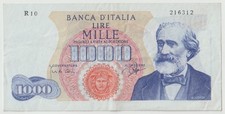 BANCONOTE vintage Italia 1000 lire, anno 1962
