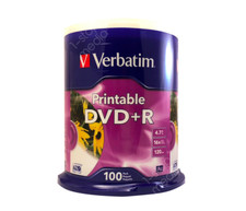 DVD+R stampabile a getto d'inchiostro bianco Verbatim 100 pezzi - non hub 16 x 4,7 GB 120 minuti #95145