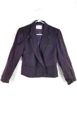 Susan Lorelle Donna Giacca Blazer Medio Viola Prugna 2-Button Usato