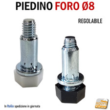 500 PIEDI PIEDINO REGOLABILE PER MOBILI FORO 8MM CON PIATTELLO BUSSOLA PIEDE REG