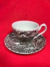 Tazza Caffè Piattino The Hunter By Myott Made In England Marrone Porcellana Deco